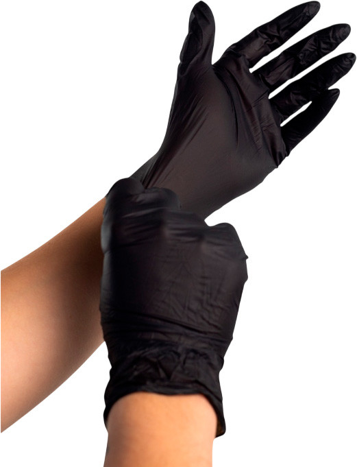 Перчатки одноразовые Attribute Nitrile Guard / ACG026 (M/L, 40шт, черный)