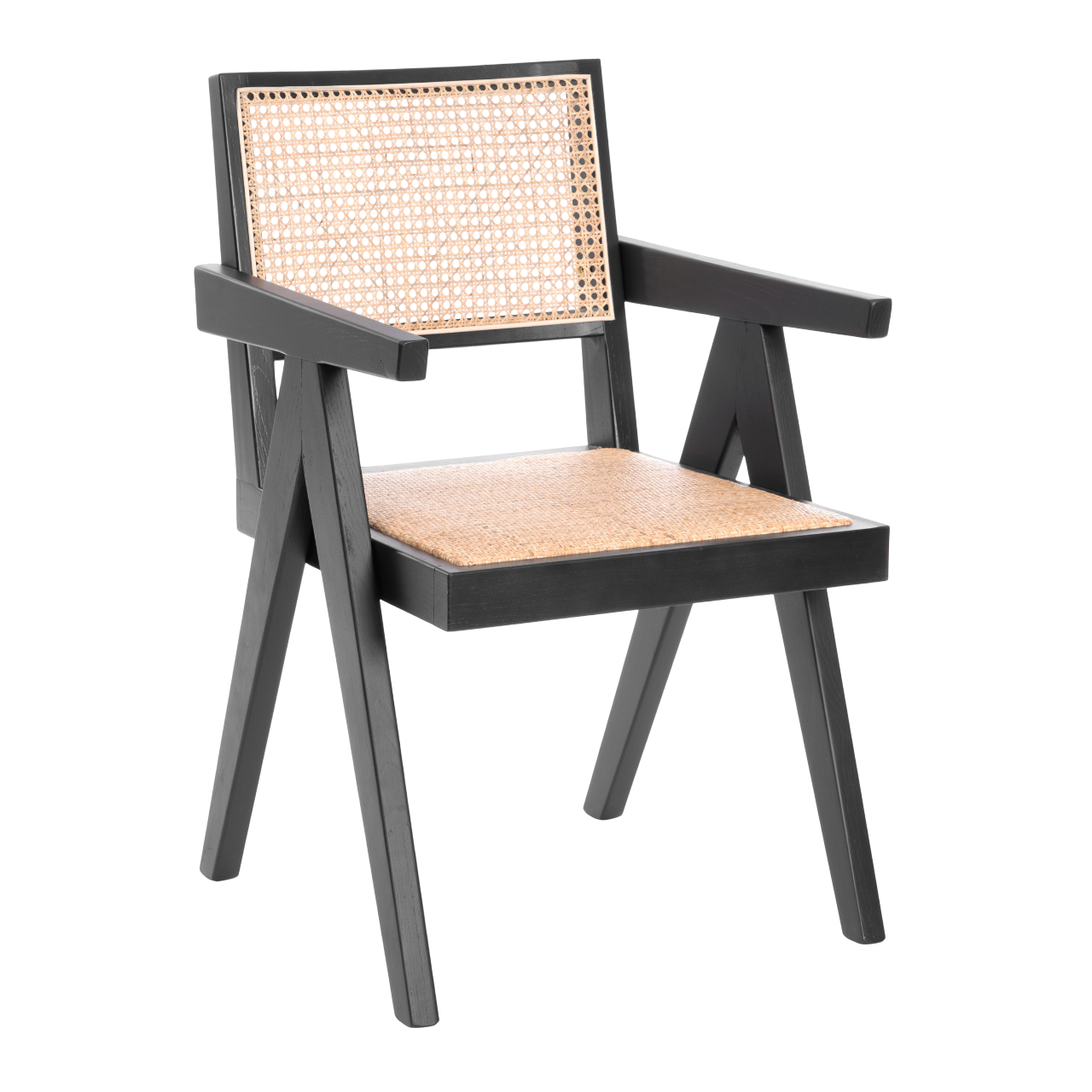 Набор стульев Tetchair Loki дерево вяз/ротанг (2шт, черный) — фото 2
