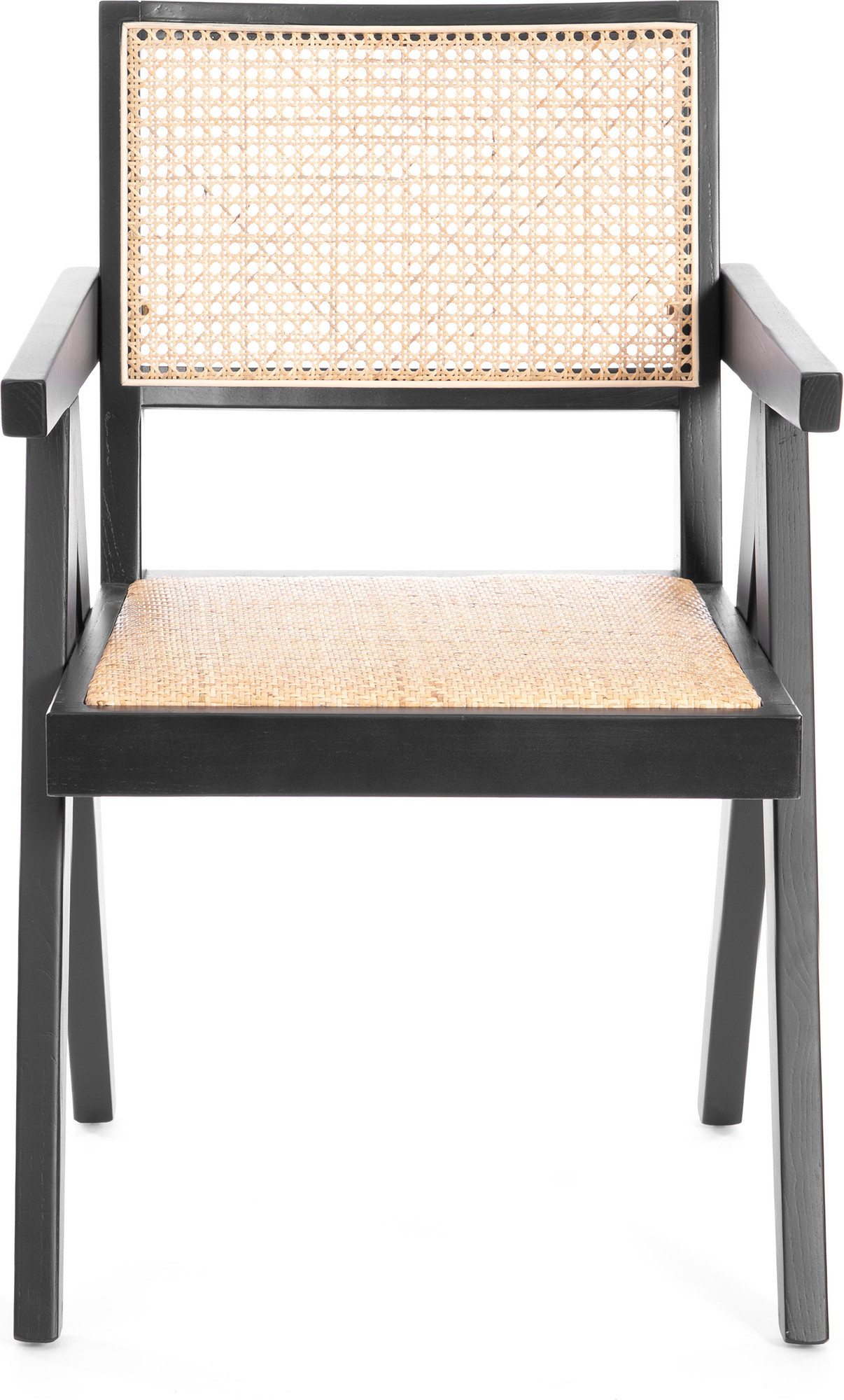 Набор стульев Tetchair Loki дерево вяз/ротанг (2шт, черный) — фото 3