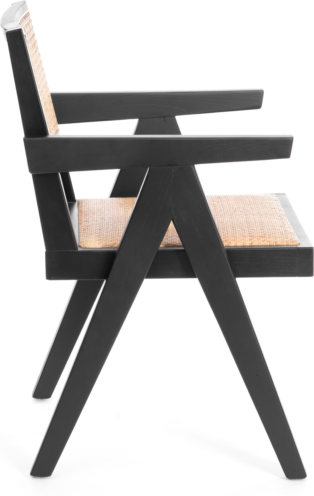 Набор стульев Tetchair Loki дерево вяз/ротанг (2шт, черный) — фото 4