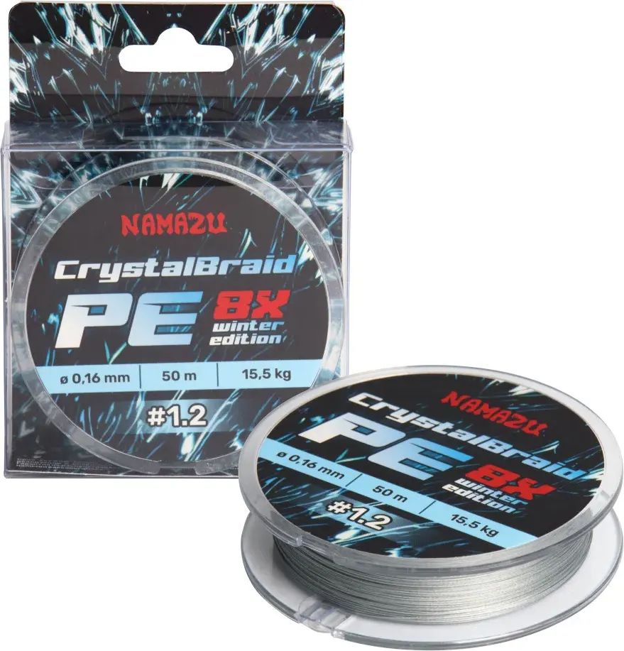 Леска плетеная Namazu CrystalBraid PE 8Х 1.2 0.16мм 15.5кг / NCB50-1.2 (50м, серый)