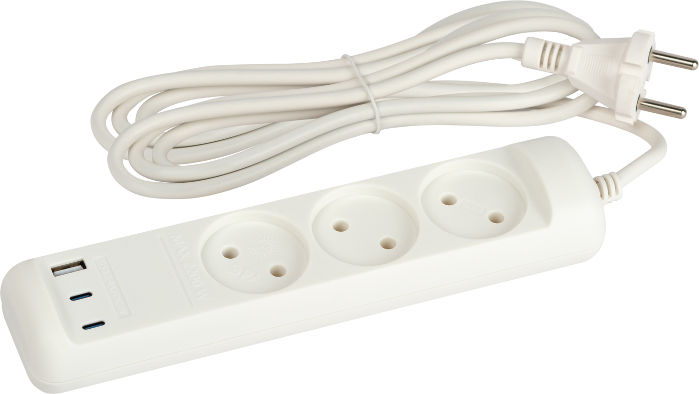 Удлинитель ЭРА U-3-3m-USB-W / Б0069076