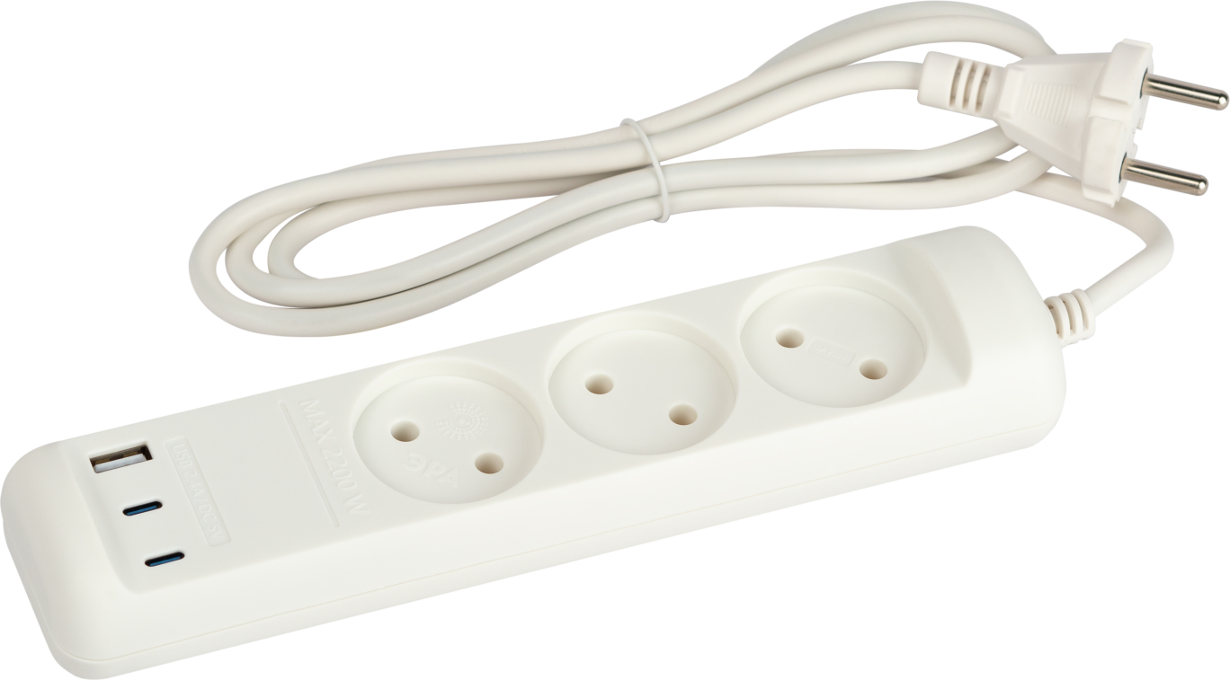 Удлинитель ЭРА U-3-1.5m-USB-W / Б0069075