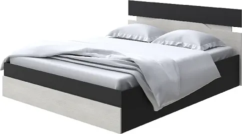 Двуспальная кровать Proson Milton с ПМ 180x200 (черный/дуб шамони светлый 124)