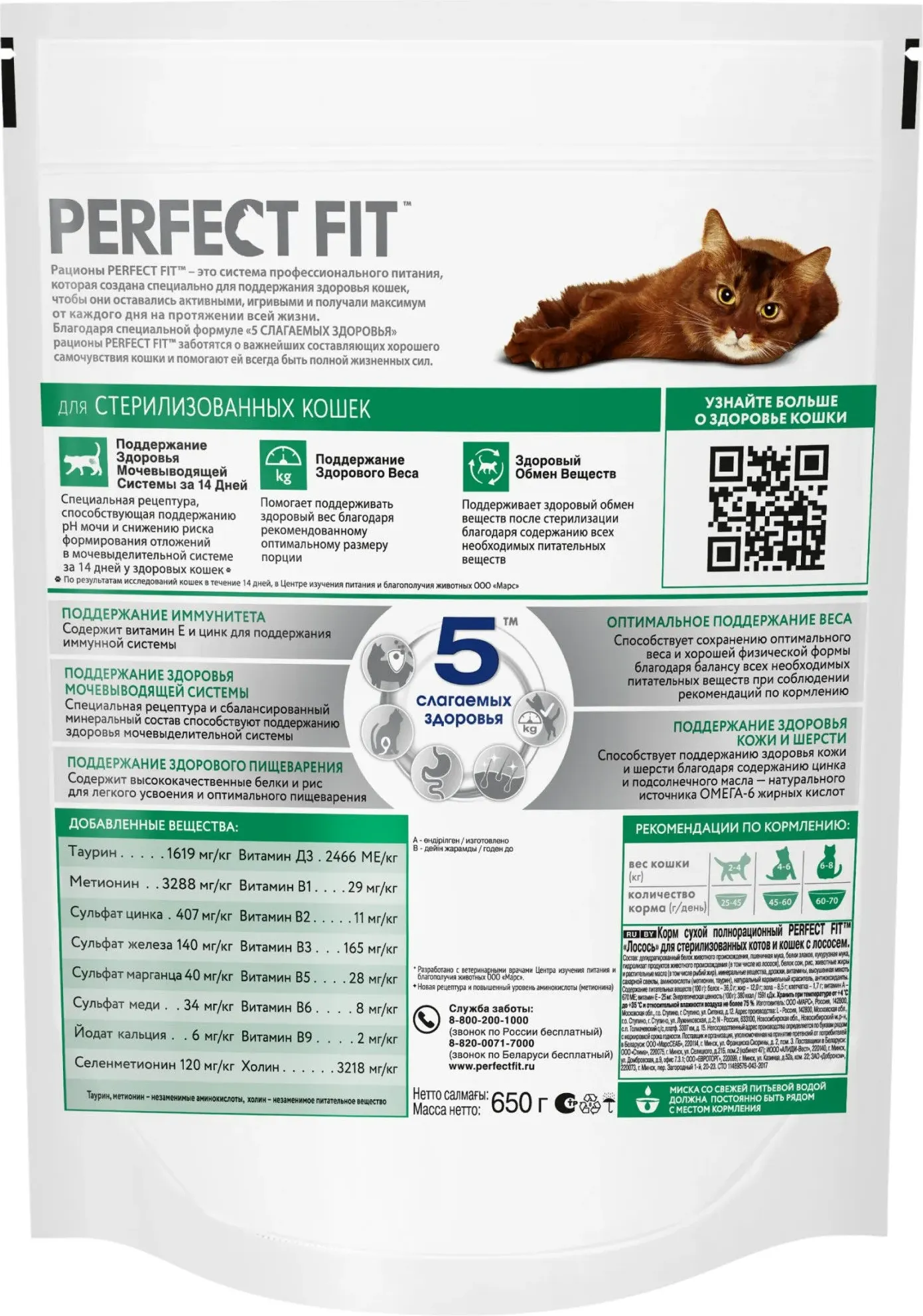 Сухой корм для кошек Perfect Fit Для стерилизованных с лососем (650г) — фото 4
