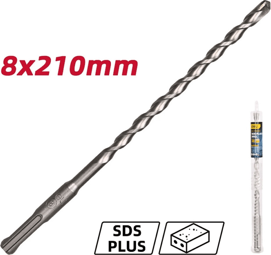 Бур Deli По бетону YS 8x210мм SDS-Plus / EDH-Y08210 — фото 2