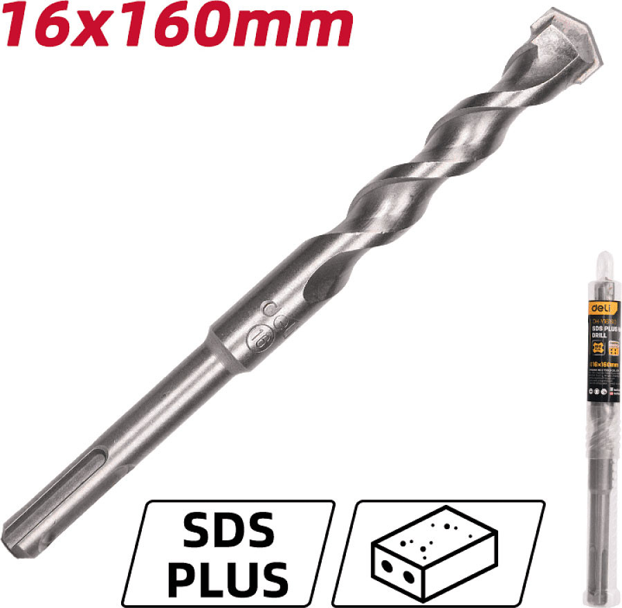 Бур Deli По бетону YS 16x160мм SDS-Plus / EDH-Y16160 — фото 2