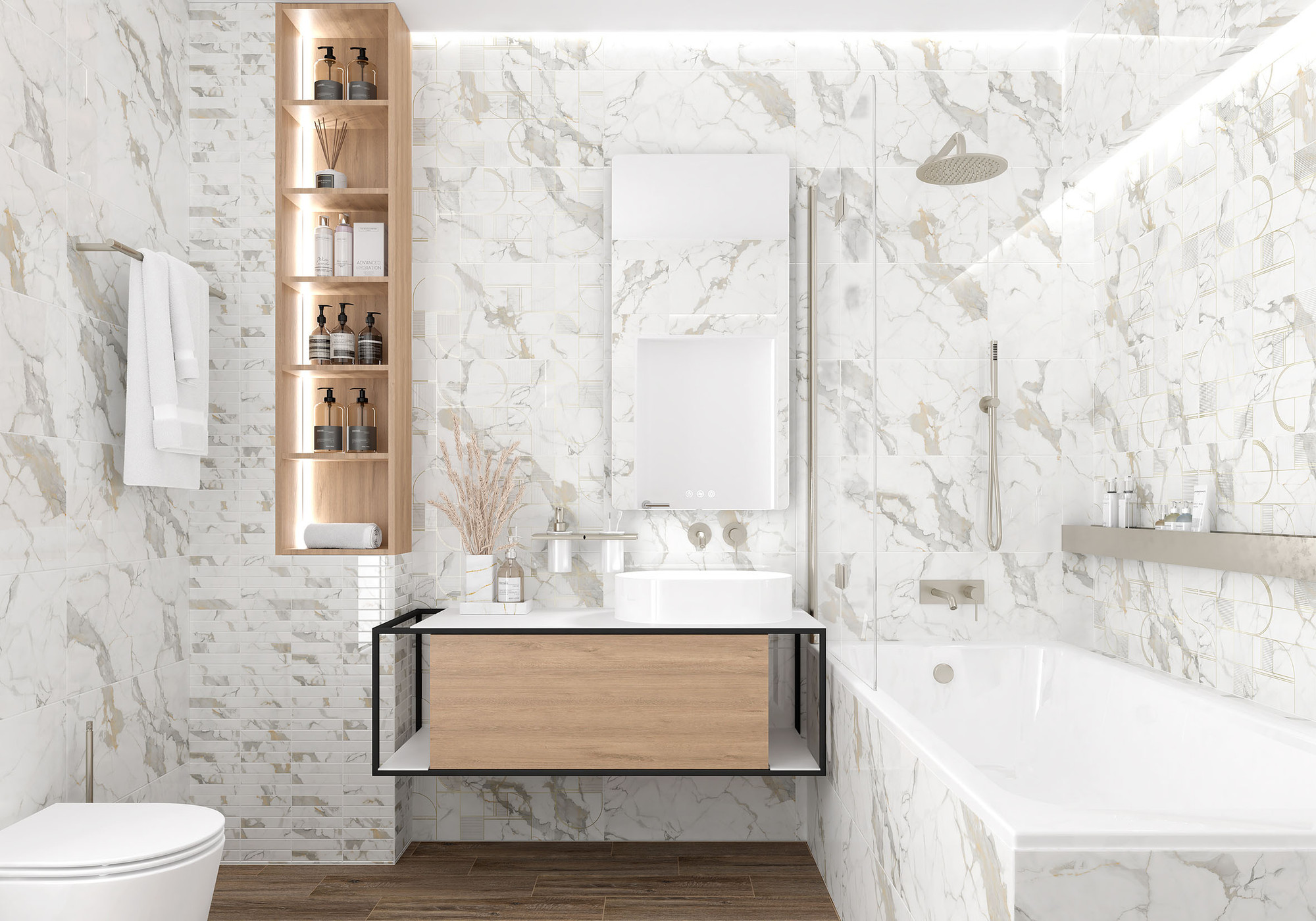 Плитка Laparet Golden White Statuario Polished (600x600) — фото 3