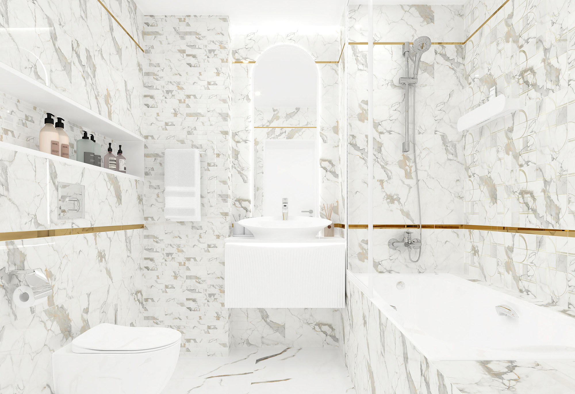 Плитка Laparet Golden White Statuario Polished (600x600) — фото 5