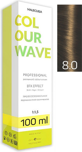 Крем-краска для волос Malecula Colour Wave тон 8.0 (100мл, интенсивный натуральный светлый блонд)