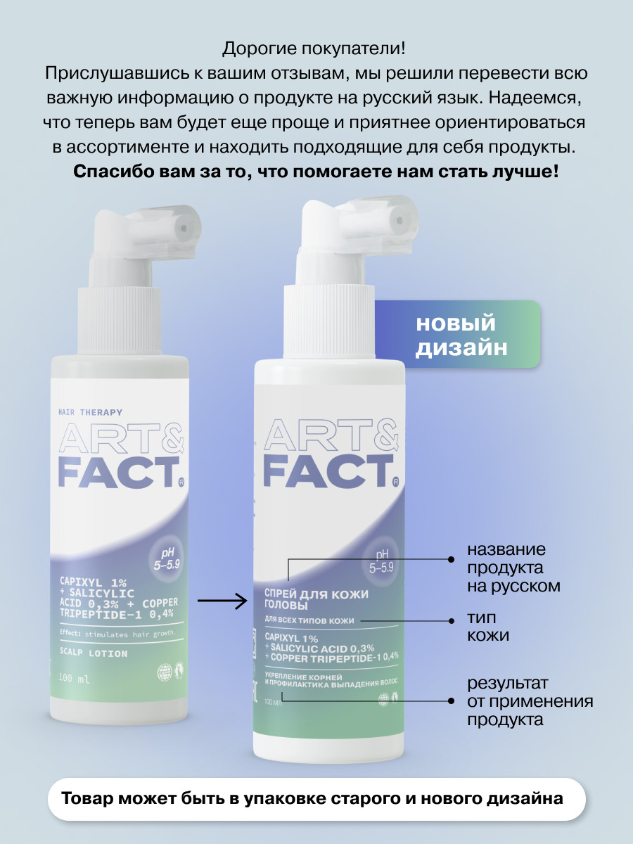 Спрей для волос Art&Fact для роста волос с капиксилом 1% (150мл) — фото 5