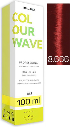 Крем-краска для волос Malecula Colour Wave тон 8.666 (100мл, экстра-интенсивный красный светлый блонд)