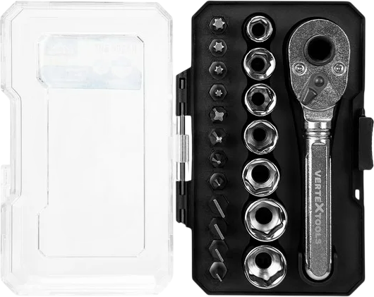 Набор головок, бит Vertex Tools 0033-20 (20шт)