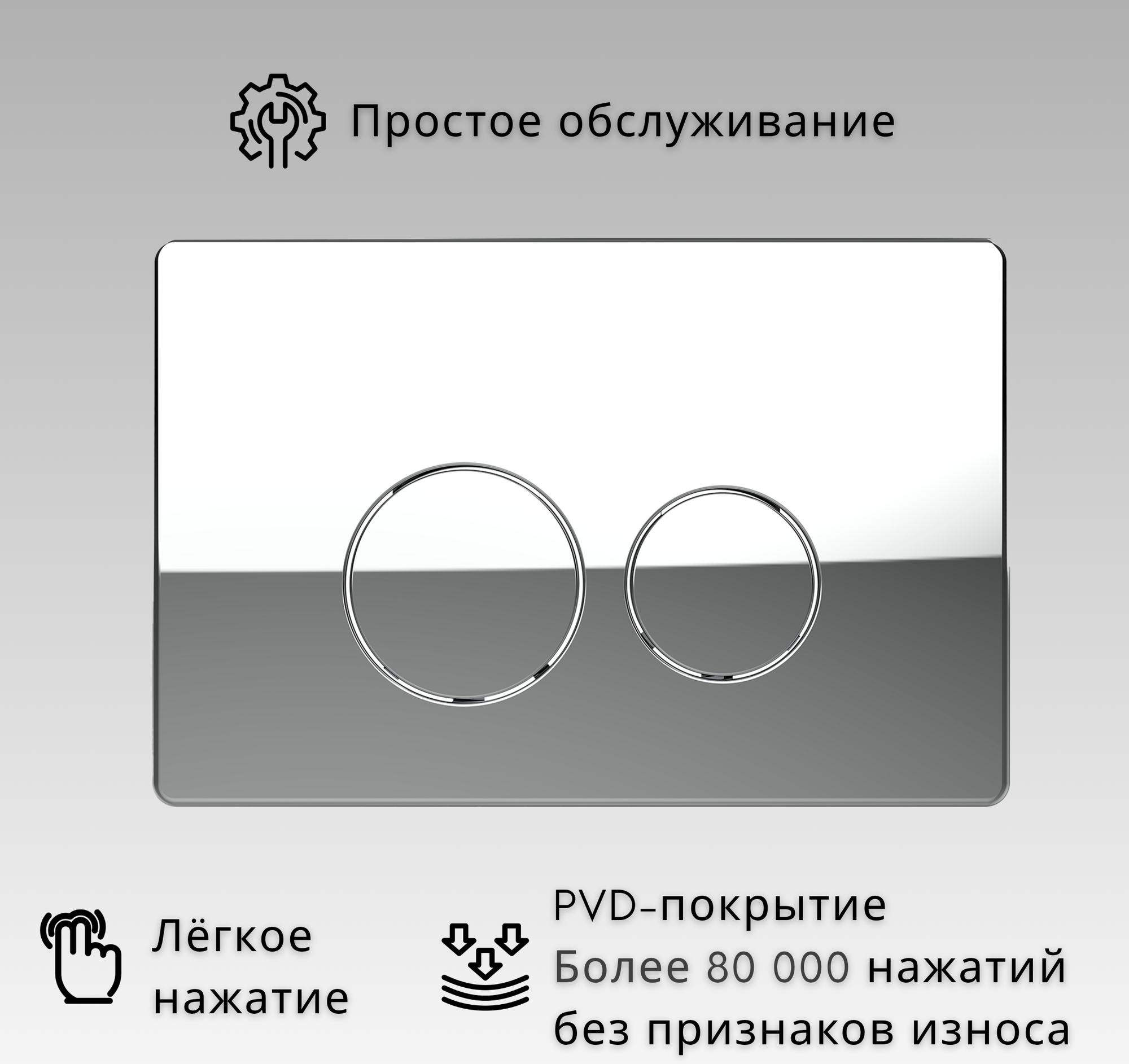 Кнопка для инсталляции Oliveeka OL-R22-CR (хром) — фото 3