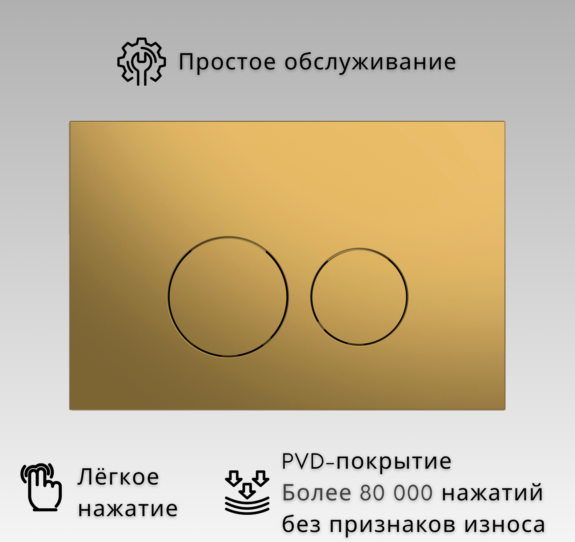 Кнопка для инсталляции Oliveeka OL-R4-BG (золотой матовый) — фото 3