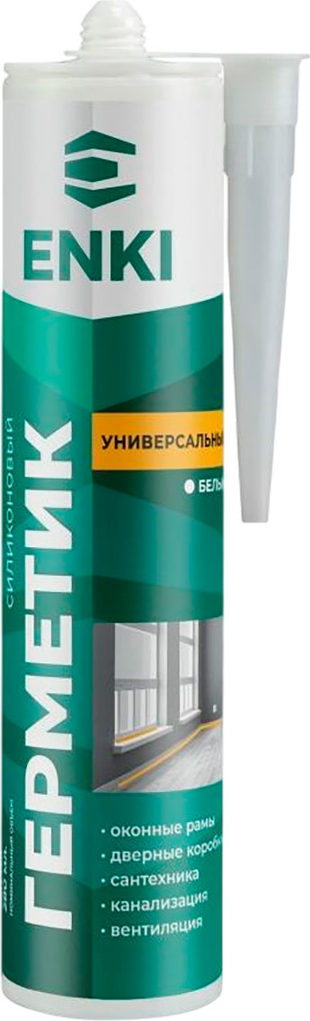 Герметик силиконовый Enki Универсальный 28SUW (280мл, белый)