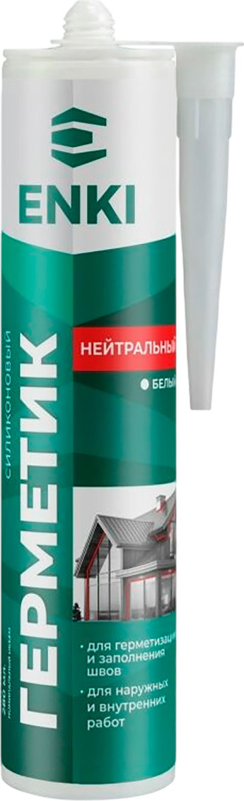 Герметик силиконовый Enki Нейтральный 28SNW (280мл, белый)