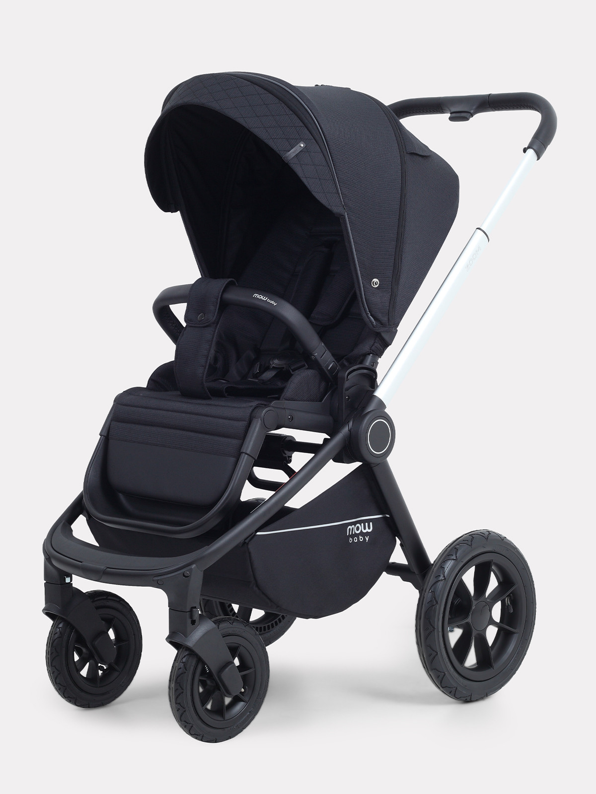 Детская универсальная коляска MOWbaby Zoom air 2в1 / MB086 (Silver Black) — фото 2