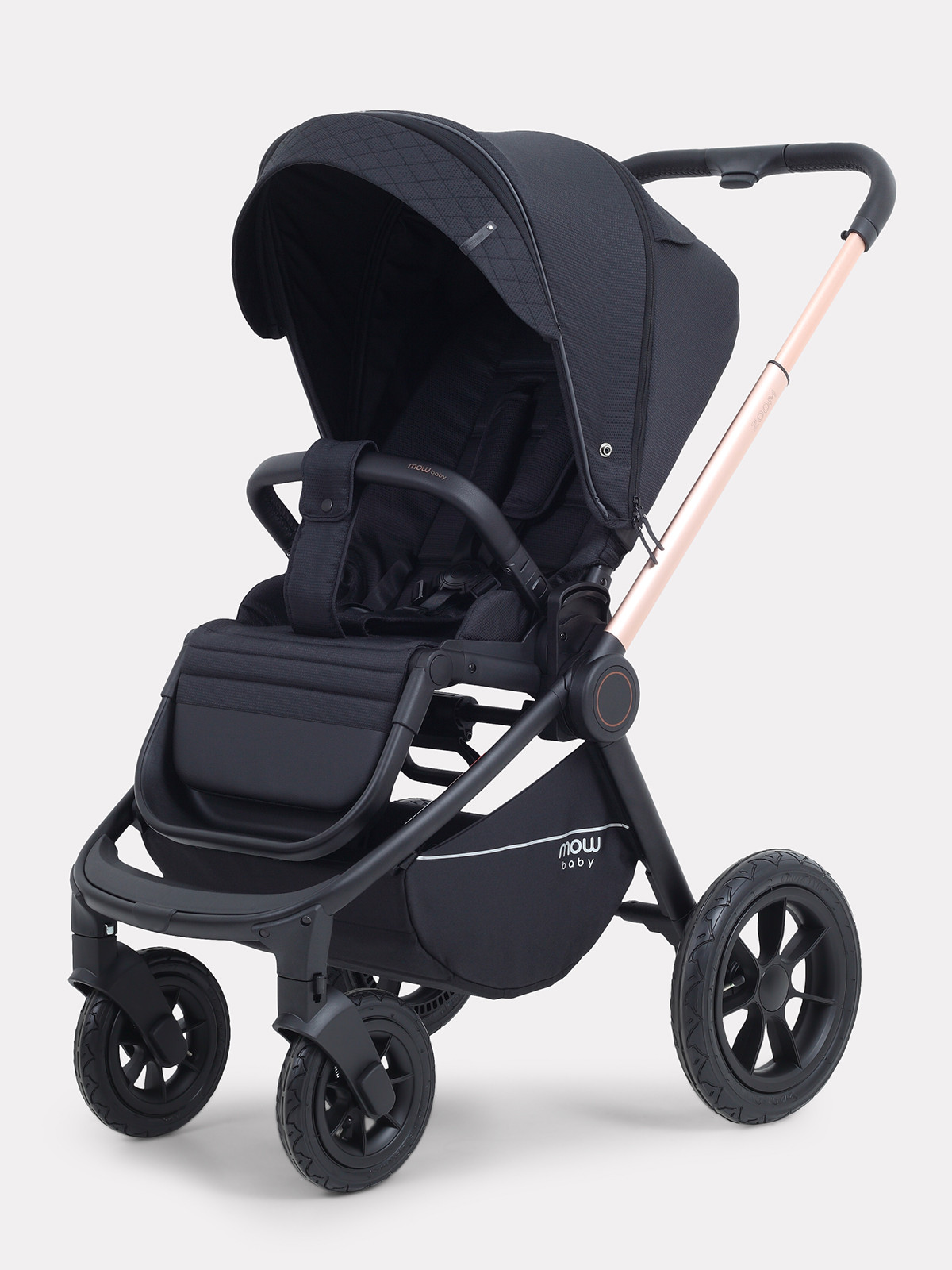 Детская универсальная коляска MOWbaby Zoom air 3в1 / MB087 (Gold Black) — фото 2