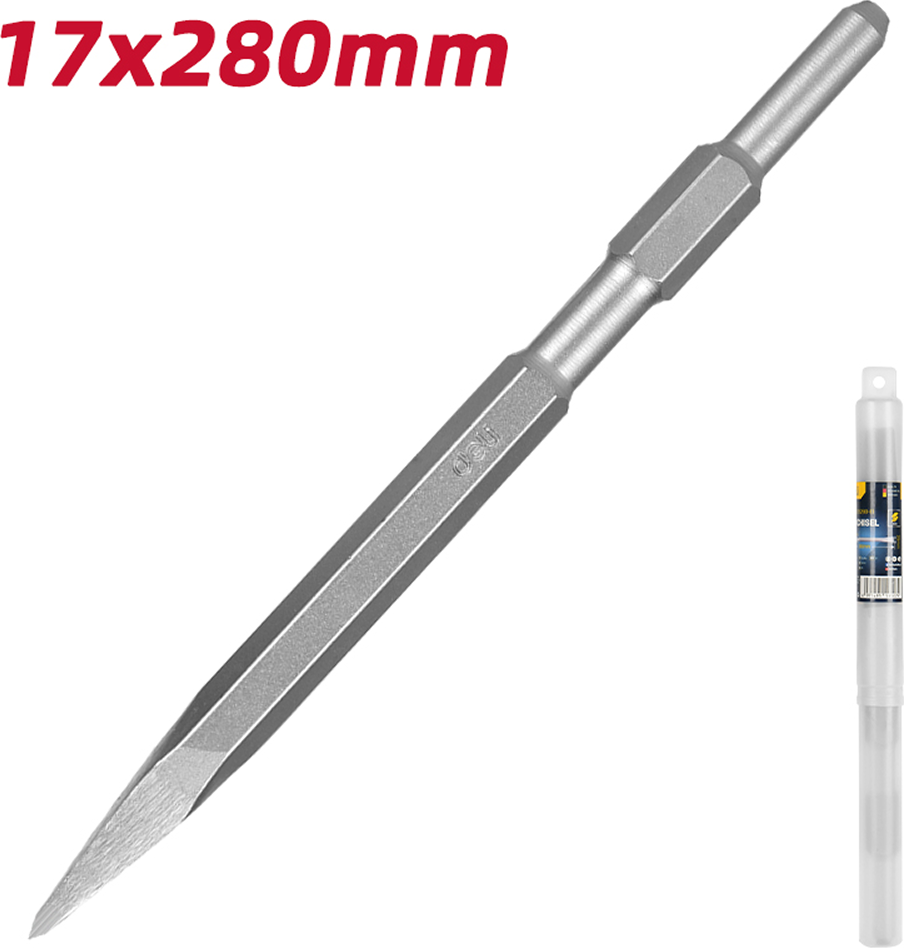 Зубило для электроинструмента Deli YS 17x280мм Hex / EDH-HJZ017-E1 — фото 2