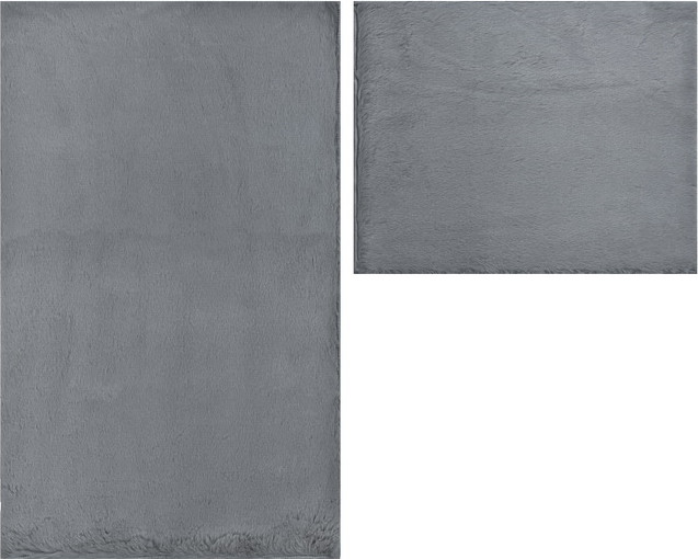 Набор ковриков для ванной и туалета Gokyildiz Fluffy 60x100+50x60 (Anthracite)
