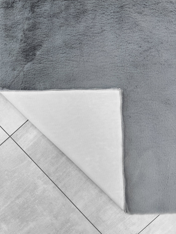 Набор ковриков для ванной и туалета Gokyildiz Fluffy 60x100+50x60 (Anthracite) — фото 4