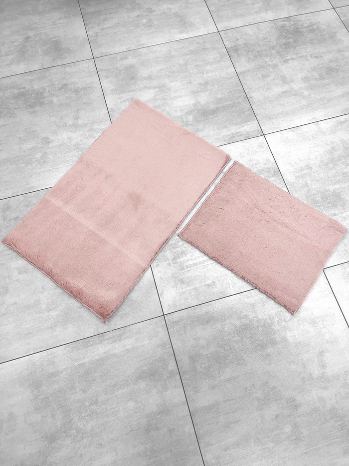 Набор ковриков для ванной и туалета Gokyildiz Fluffy 60x100+50x60 (Pink) — фото 2
