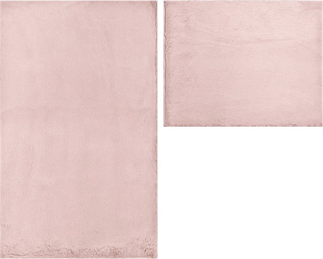 Набор ковриков для ванной и туалета Gokyildiz Fluffy 60x100+50x60 (Pink)