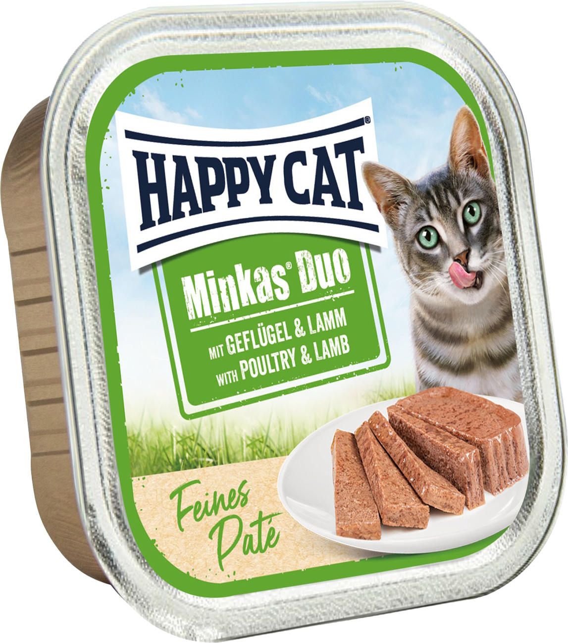 Влажный корм для кошек Happy Cat Minkas Duo Паштет из птицы и ягненка (16х100г) — фото 2