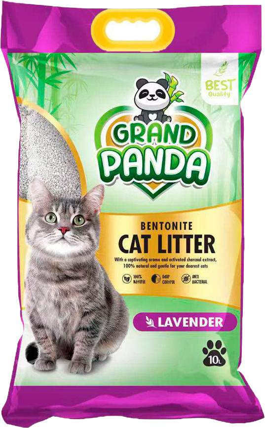 Наполнитель для туалета GRAND PANDA Бентонитовый Лаванда (10л)