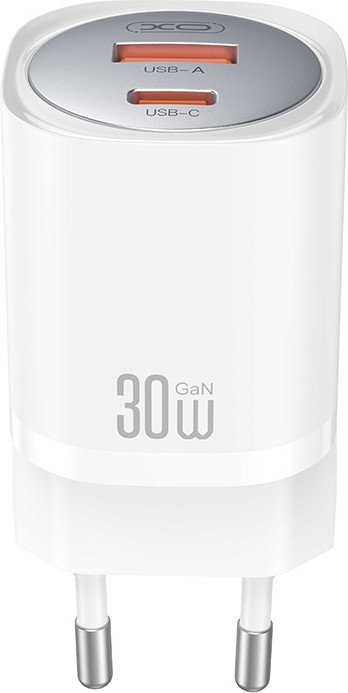 Адаптер питания сетевой XO Lightning CE21 (ЕС) PD30WPPS33W 1USB-A+1USB-C