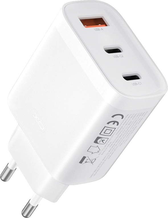 Адаптер питания сетевой XO Lightning L117 PD45W/QC18W 2USB-C+1USB-A — фото 2