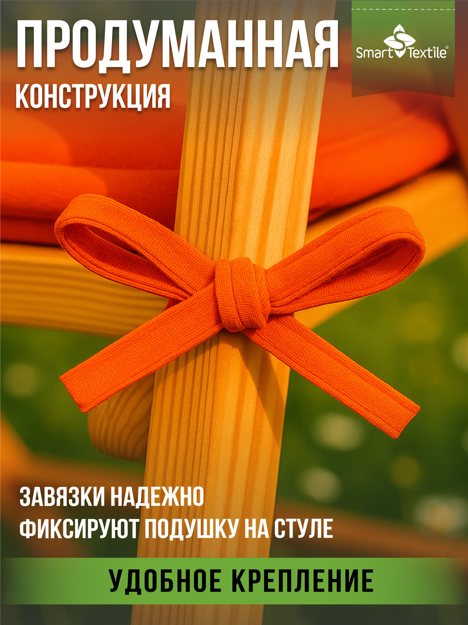 Комплект подушек на стул Smart Textile Колорит / ST8197 (оранжевый) — фото 3