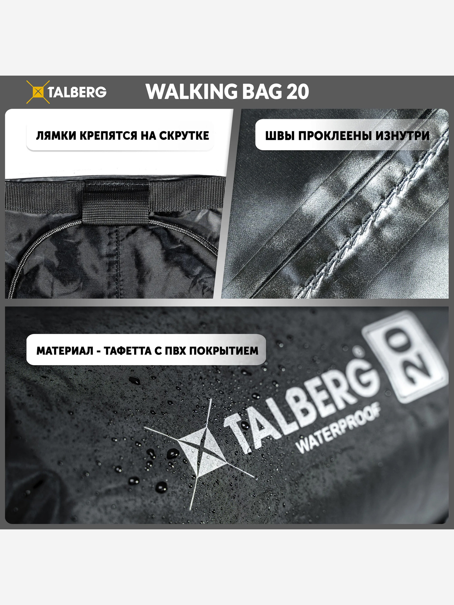 Герморюкзак Talberg Walking Bag 20 (черный) — фото 4