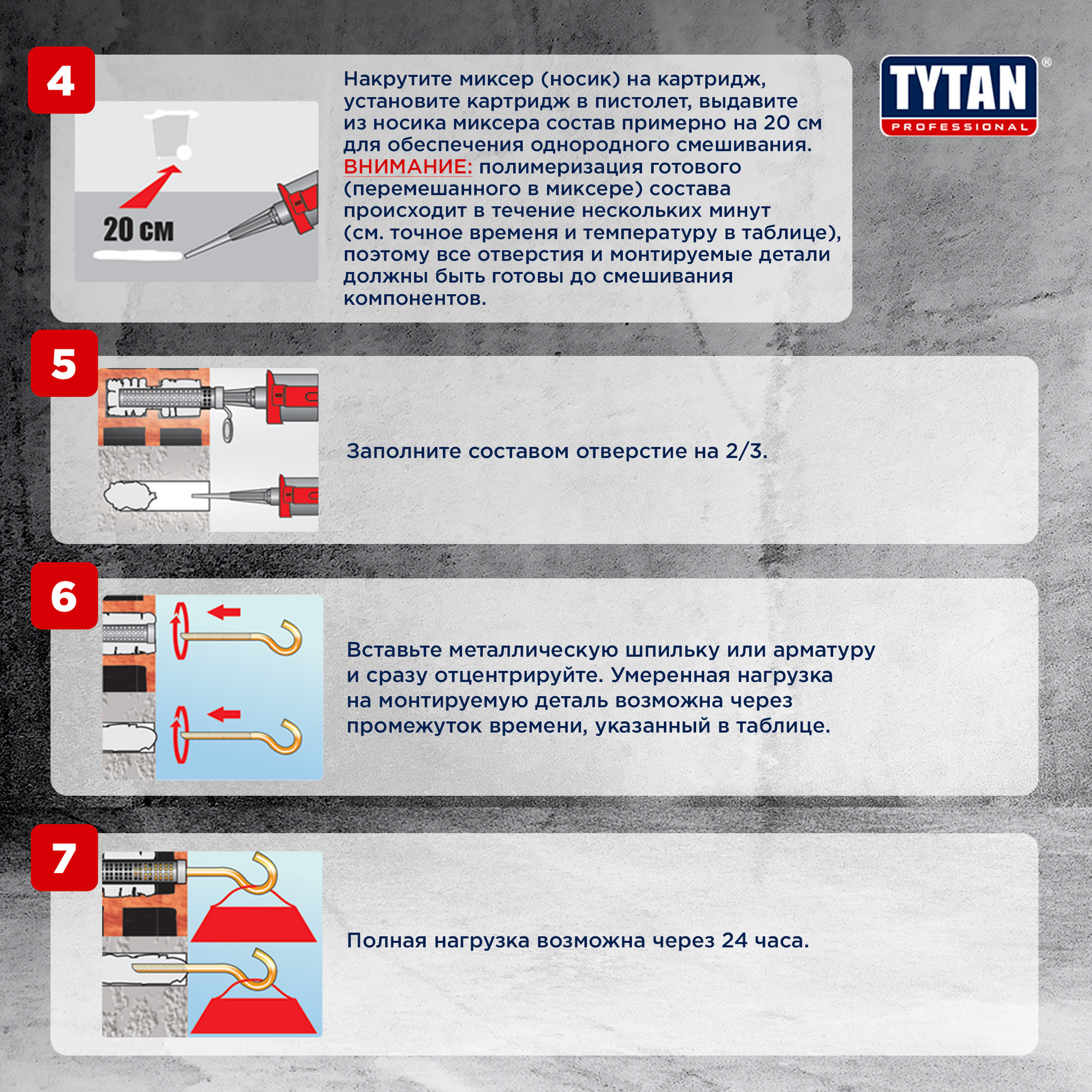 Химический анкер Tytan Professional Двухкомпонентный эпокси-акрилатный ЕА 300 / 11009 (300мл) — фото 6