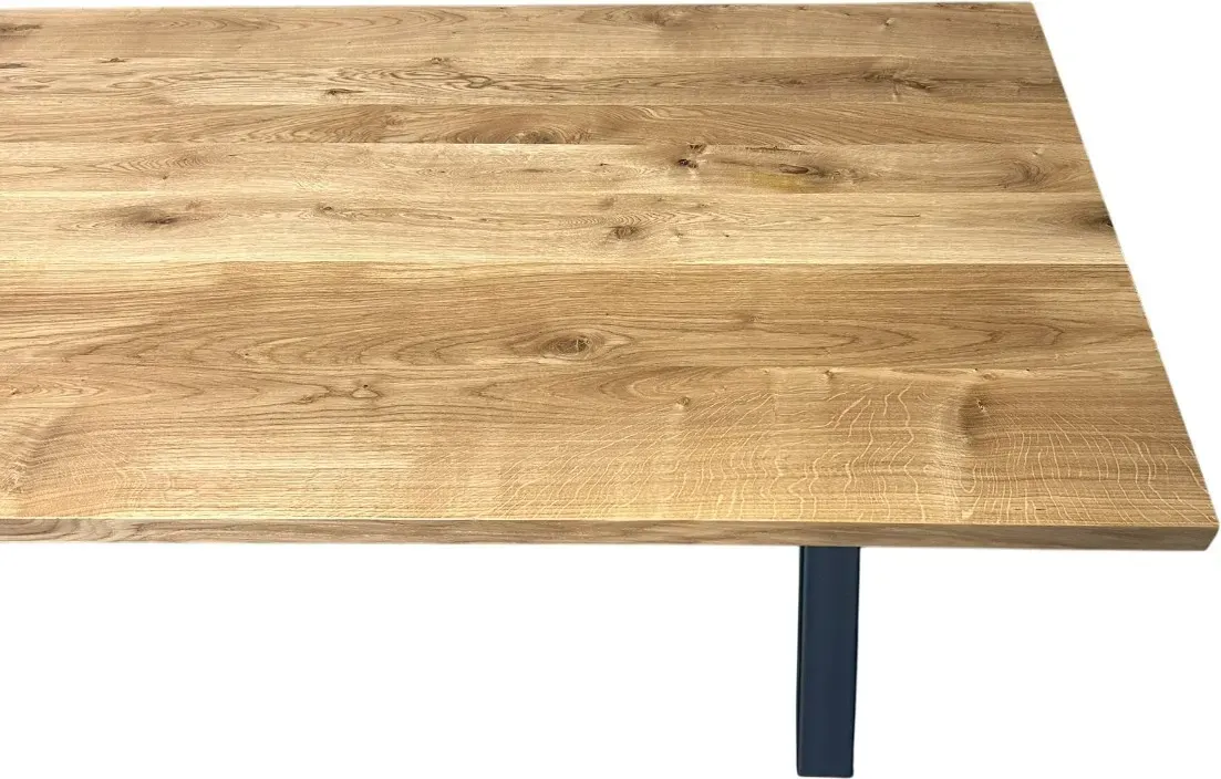 Обеденный стол Iva-Wood 130x80 Натуральный дуб (край прямой, подстолье металл Х-обр.) — фото 3