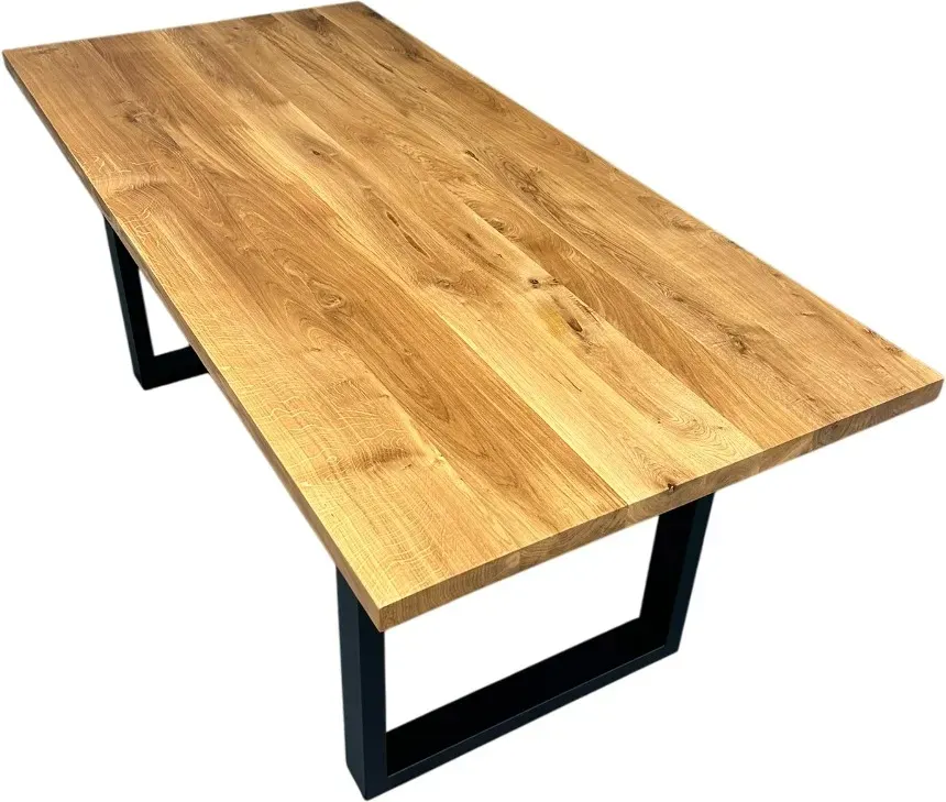 Обеденный стол Iva-Wood 120x70 Натуральный дуб (край прямой, подстолье металл П-обр.)
