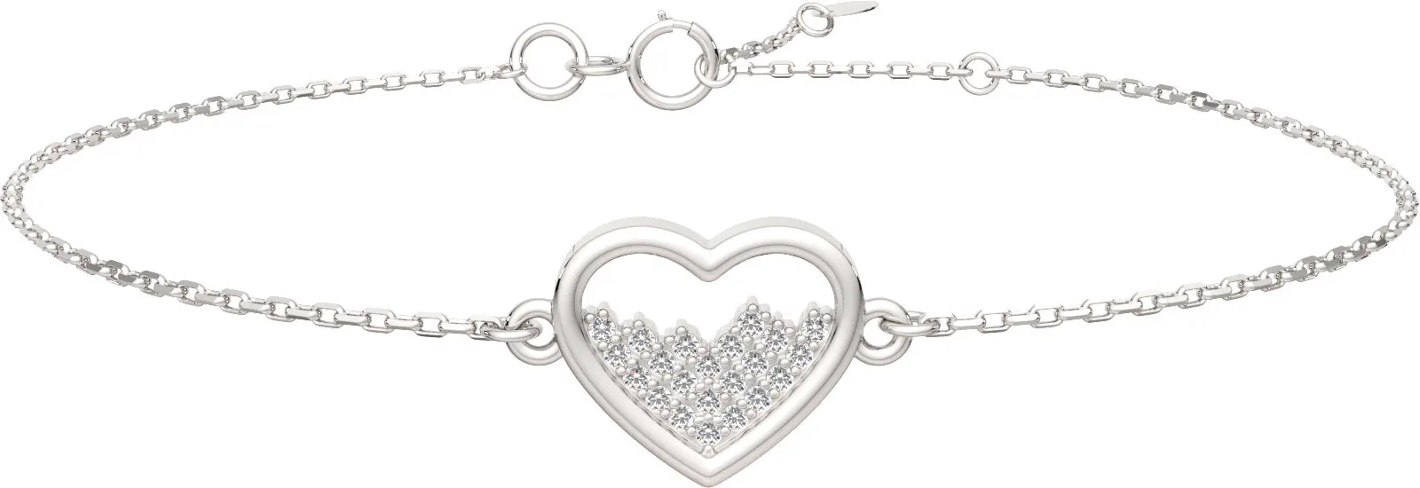 Браслет из серебра ZORKA 0640097 (18см, с фианитами)