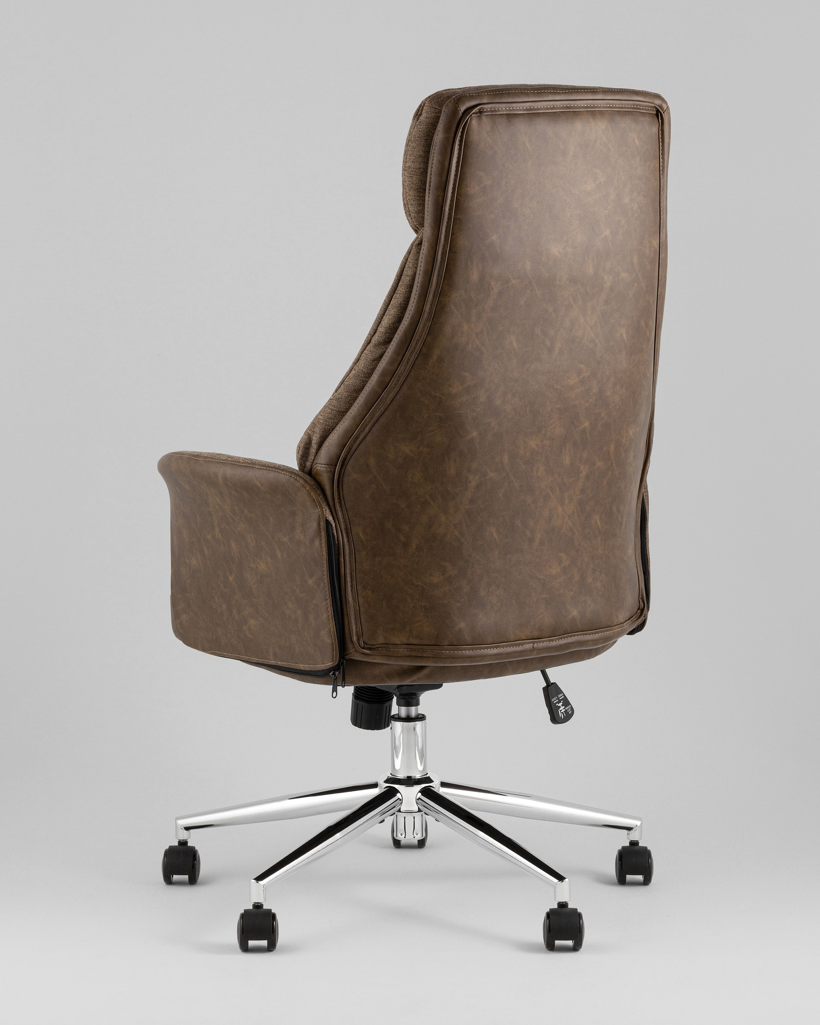Кресло офисное TopChairs Neoma (коричневая экокожа/ткань) — фото 4