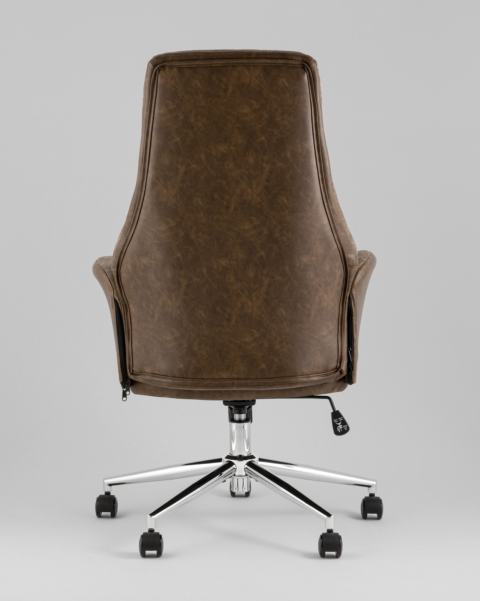 Кресло офисное TopChairs Neoma (коричневая экокожа/ткань) — фото 5