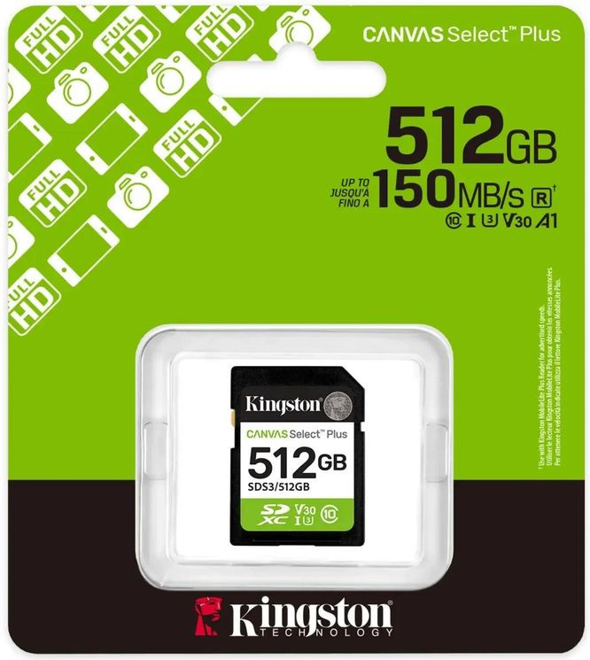 Карта памяти Kingston Canvas Select Plus SDXC (SDS3/512GB) — фото 3