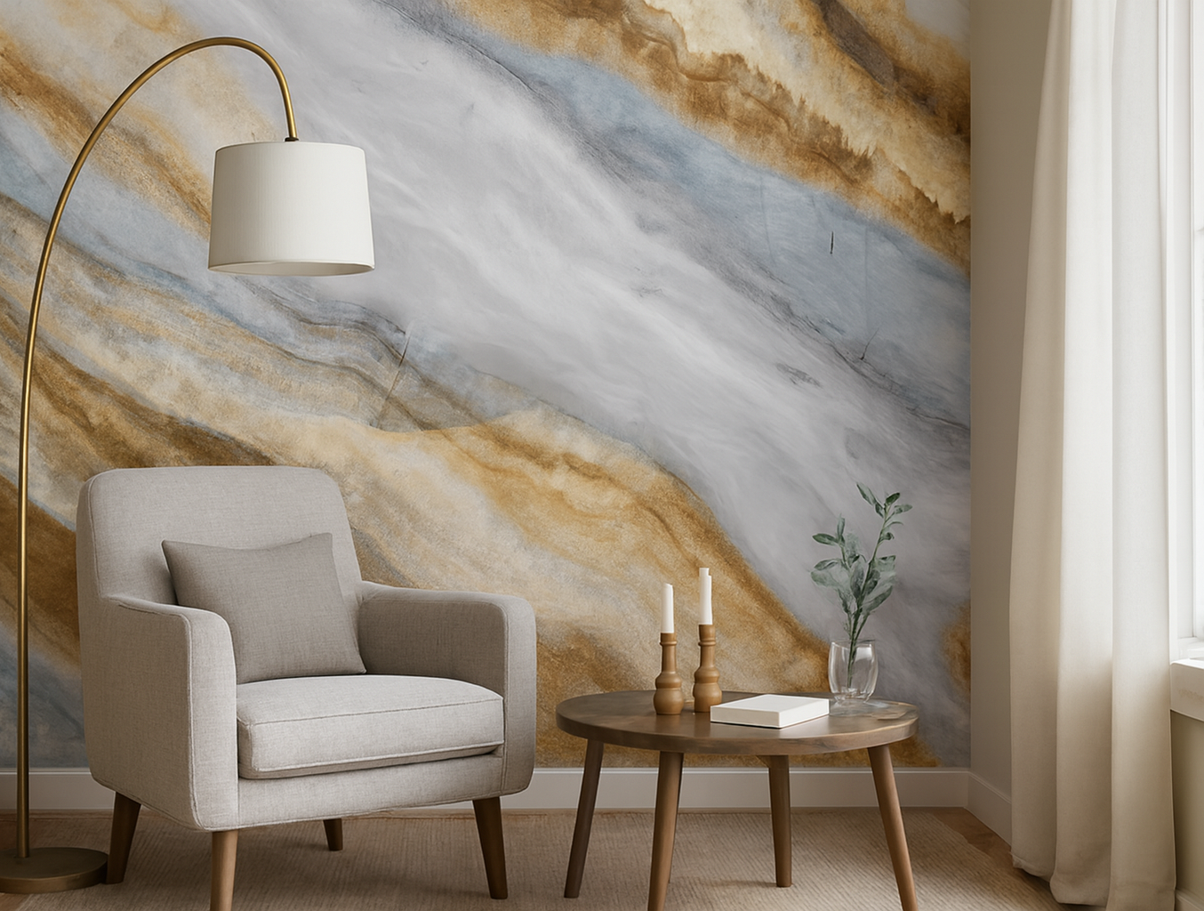 Панель ПВХ Sanrelia Самоклеящаяся Marble Wall Sticer №FC7029 (1200x2800x2.5мм) — фото 2