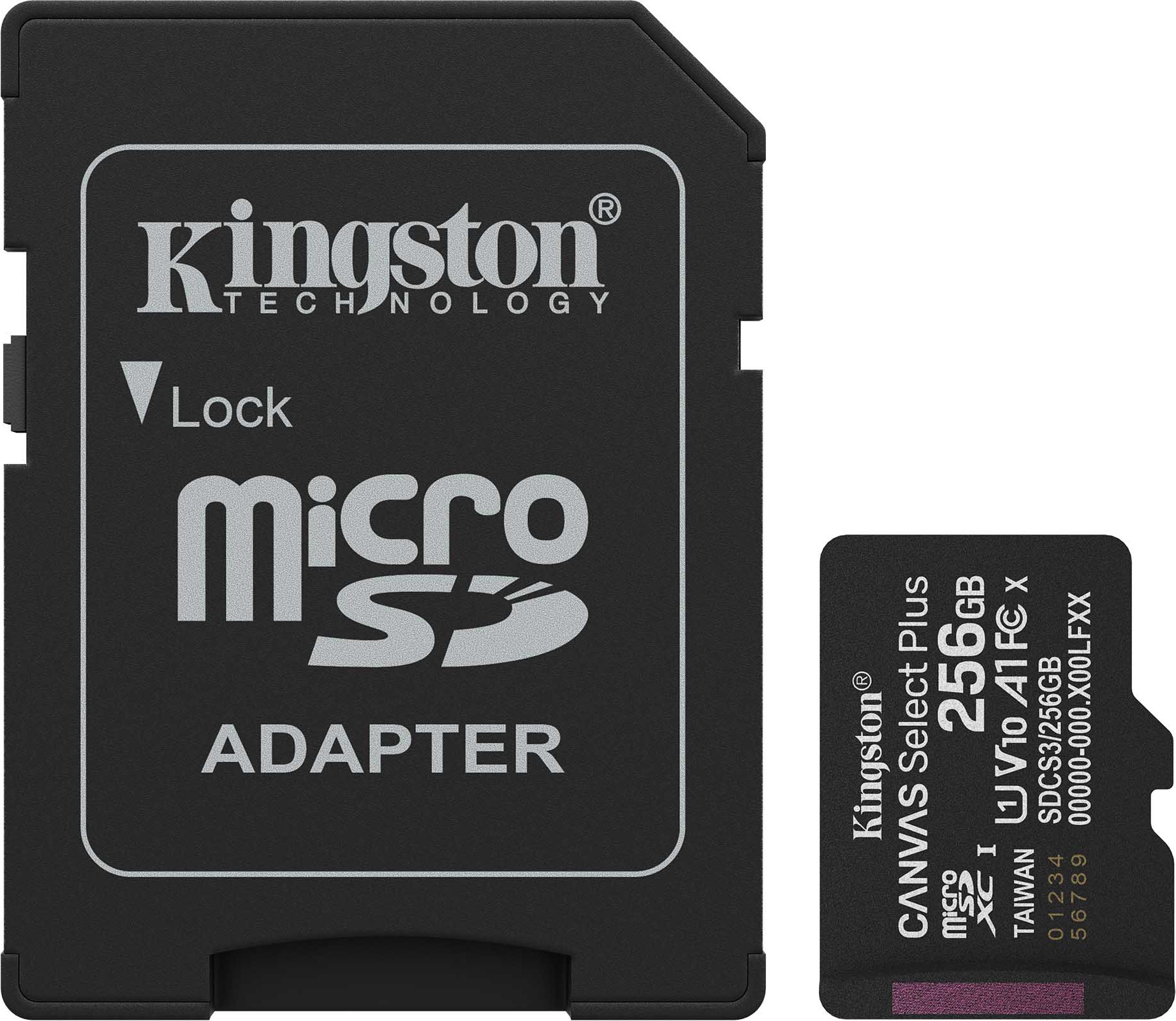 Карта памяти Kingston Canvas Select Plus MicroSDXC SDCS3/256GB (с адаптером)