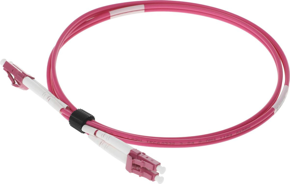 Кабель Lanmaster LAN-2LC-2LC/OM4H-1.0 (1м, розовый)
