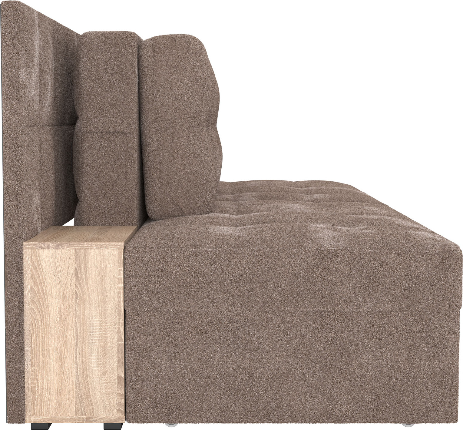 Диван Олмеко Даллас М (велюр джоя 014 кофе/ЛДСП дуб сонома) — фото 4