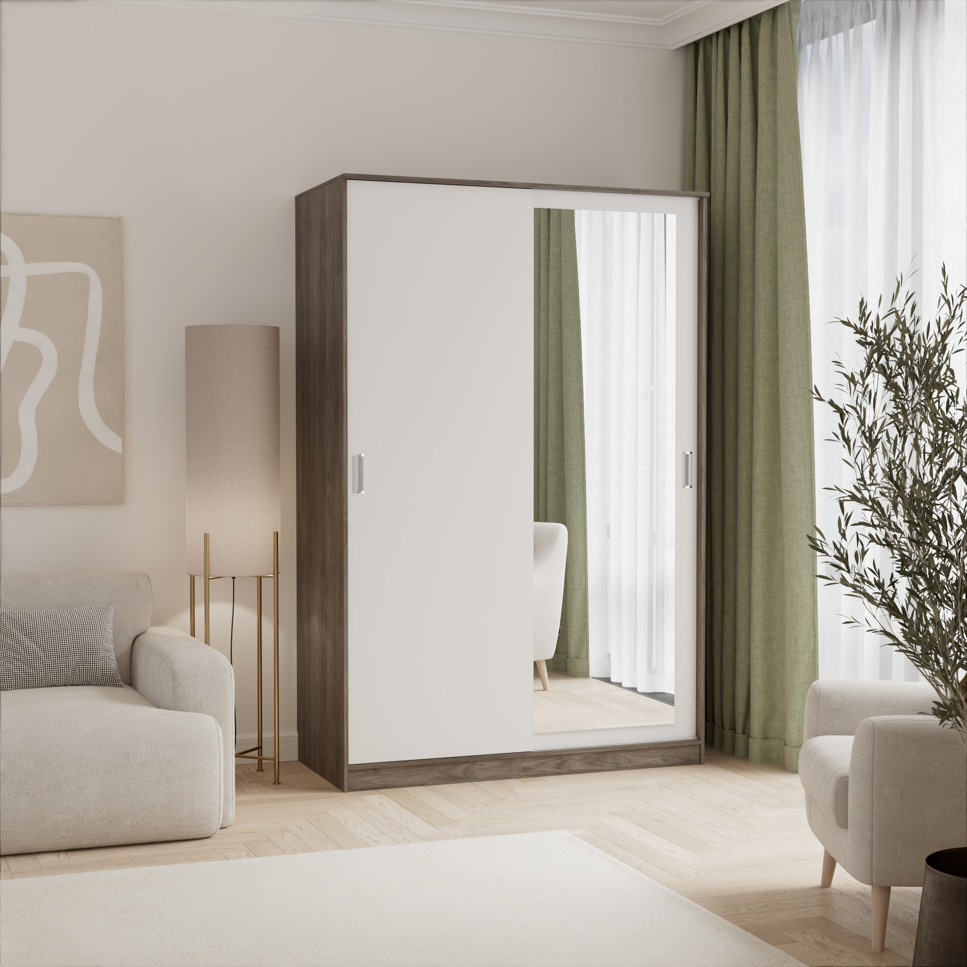 Шкаф-купе Кортекс-мебель Лагуна ШК02-01 (орех элия/белый) — фото 5
