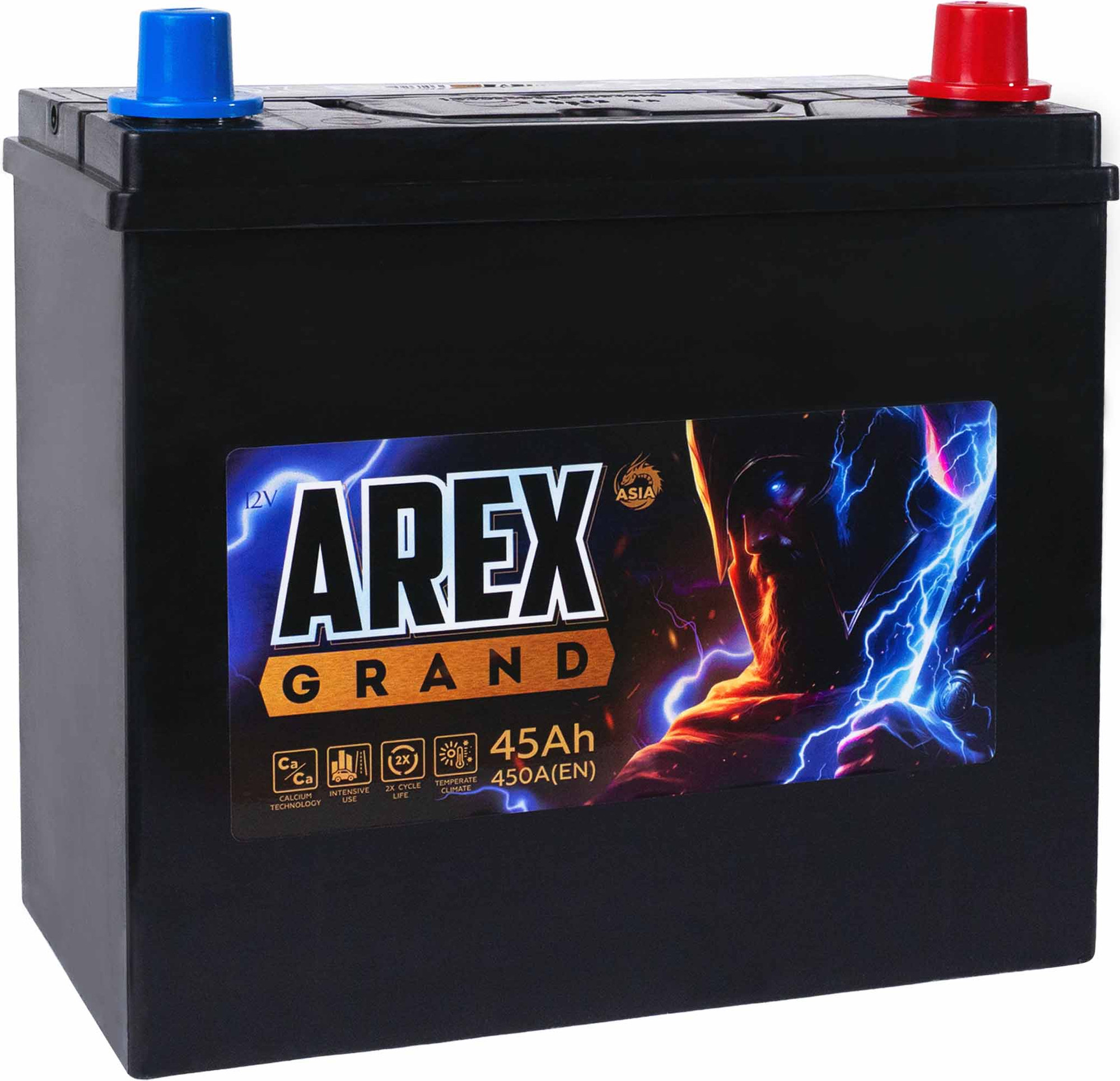 Автомобильный аккумулятор AREX Grand Asia R+ / ARG450JS (45 А/ч) — фото 3