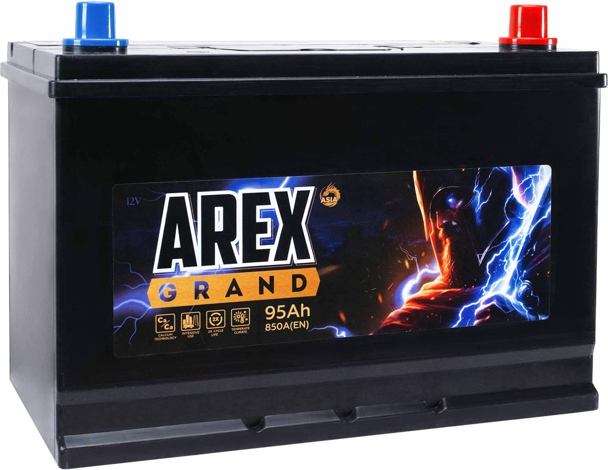 Автомобильный аккумулятор AREX Grand Asia R+ / ARG950JS (95 А/ч) — фото 3