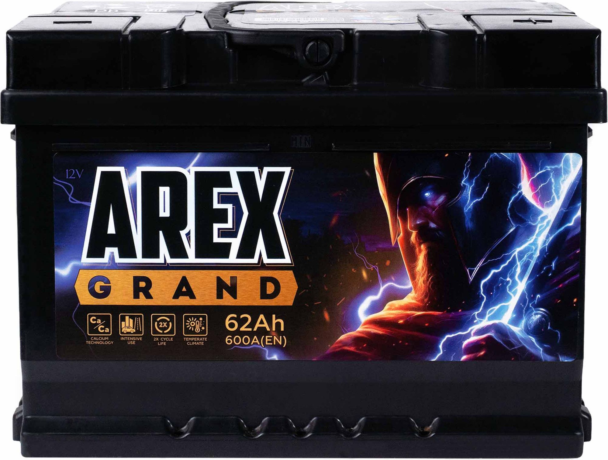 Автомобильный аккумулятор AREX Grand R+ / ARG620S (62 А/ч) — фото 2