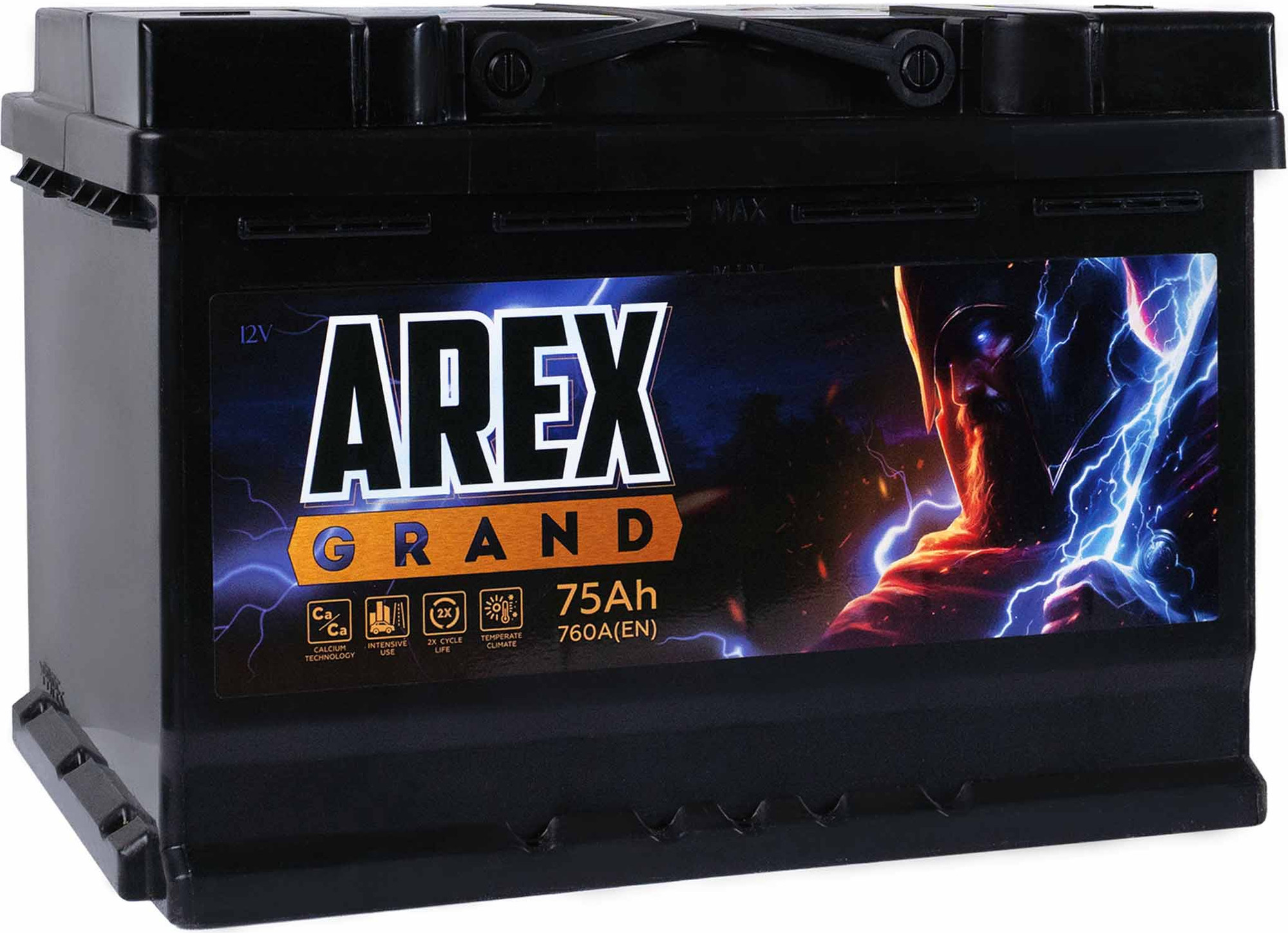 Автомобильный аккумулятор AREX Grand R+ / ARG750S (75 А/ч) — фото 3